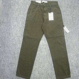 Paperdenim&cloth Pants‎ Mens 30x30 Green Carpenter Relaxed Tapered Workwear